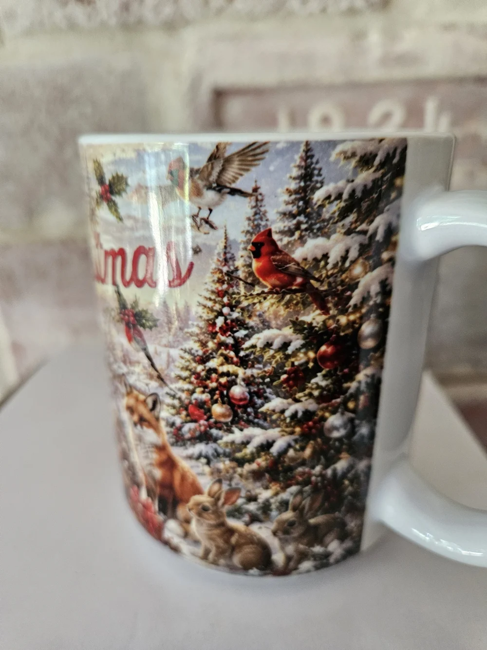 Hand Crafted Red and White Santa Claus Christmas Coffee Mug